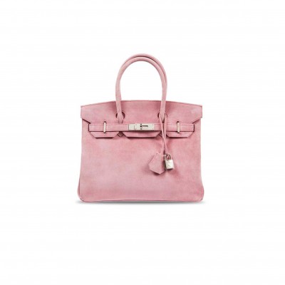 HERMES MASTER BIRKIN 30 SUEDE SHEEPSKIN SUEDE 1Q ROSE CONFETTI MILKSHAKE POWDER  (30*23*15cm)